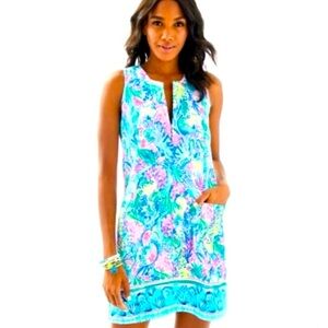 LILLY PULITZER Kelby Shift
Dress Mermaid Cove Print, Blue & Pink Tropical Print